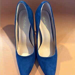 Chic Blue Suede Heels